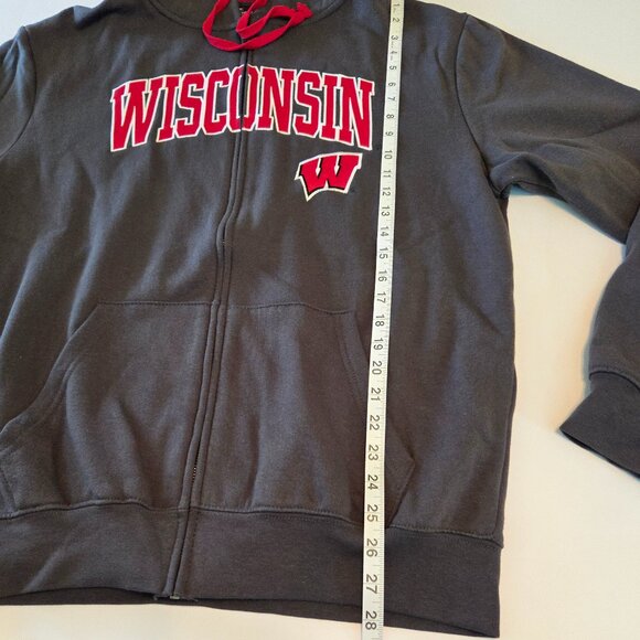Wisconsin Badgers Zip-Up Hoodie by Colosseum - Men's Large - Picture 6 of 10